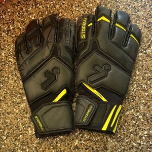 Storelli Black and Yellow Goalkeeper Gloves
